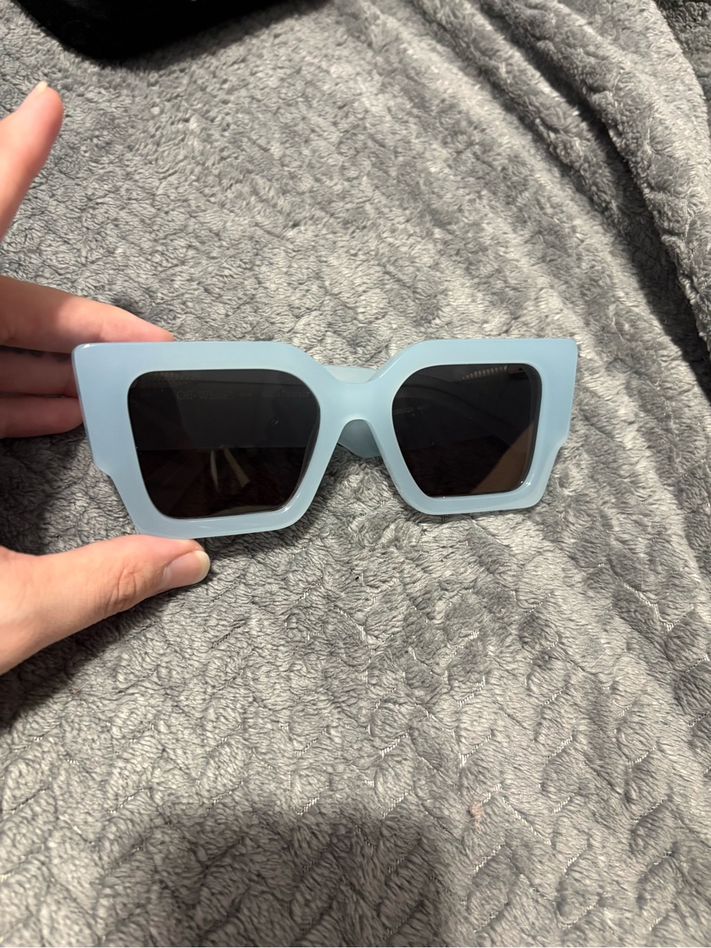 Off-White Light Blue Oversized Square Sunglasses